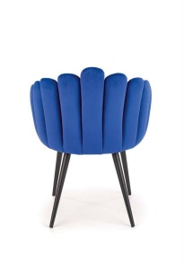 SCAUN DINING K410, ALBASTRU/NEGRU, CU TAPITERIE DIN CATIFEA SI PICIOARE DIN METAL, STIL MODERN - Img 2