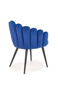 SCAUN DINING K410, ALBASTRU/NEGRU, CU TAPITERIE DIN CATIFEA SI PICIOARE DIN METAL, STIL MODERN - Img 4