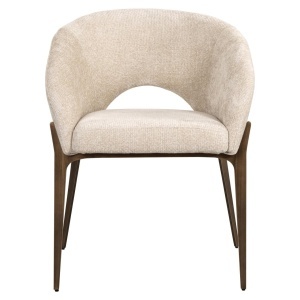 SCAUN DINING KENZI, REALIZAT DIN METAL SI TEXTIL, CULOARE CREM, DESIGN DEOSEBIT, RICHMOND INTERIORS - Img 6