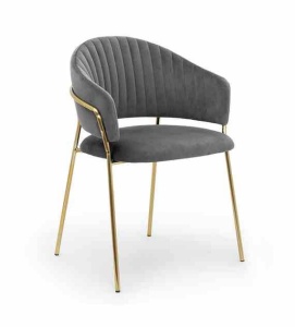SCAUN DINING LAYLA, GRI INCHIS/AURIU, STIL MODERN, ATR