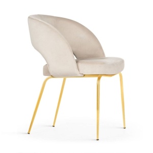 SCAUN DINING LIZBONA, BEJ/AURIU, STIL MODERN