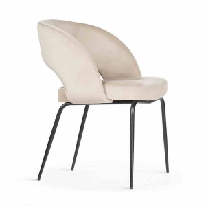 SCAUN DINING LIZBONA, BEJ/NEGRU, STIL MODERN - Img 3