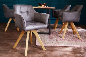 SCAUN DINING, LOFT, GRI, CU ASPECT ANTICHIZAT, STIL VINTAGE, ARTIM GROUP SELECTION - Img 2