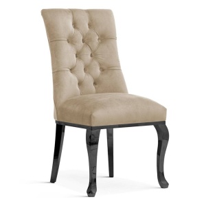 SCAUN DINING LORD GLAMOUR, BEJ/NEGRU, STIL CLASIC