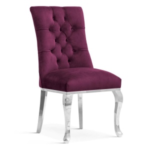 SCAUN DINING LORD GLAMOUR, BORDO/CROM, STIL CLASIC