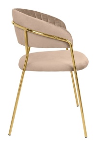 SCAUN DINING MARGO, KHAKI/AURIU, DIN CATIFEA SI METAL, STIL MODERN - Img 3