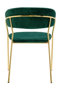 SCAUN DINING MARGO, VERDE INCHIS/AURIU, DIN CATIFEA SI METAL, STIL MODERN - Img 5