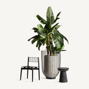 SCAUN DINING METALIC PLISSE, NEGRU, CONFECTIONAT DIN LEMN DE MAHON SI METAL, STIL MODERN