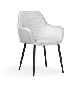 SCAUN DINING MILAN, ARGINTIU/NEGRU, STIL MODERN, ATR