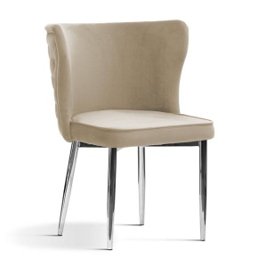 SCAUN DINING MODENA, BEJ/CROM, STIL MODERN