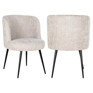 SCAUN DINING MORTON S4592, RENEGADE NATURAL/NEGRU, CONFECTIONAT DIN 100% POLIESTER SI OTEL INOXIDABIL, RICHMOND INTERIORS