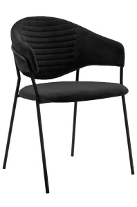 SCAUN DINING, NEGRU, DIN CATIFEA, NAOMI STIL MODERN B2