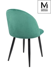 SCAUN DINING NICOLE, VERDE/NEGRU, TAPITERIE DIN CATIFEA SI PICIOARE DIN METAL, STIL MODERN B2 - Img 4