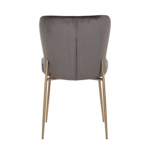 SCAUN DINING ODESSA, GRI INCHIS/AURIU, DIN CATIFEA SI METAL, STIL MODERN B2 - Img 3
