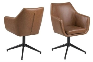 SCAUN DINING/OFFICE MARO/NEGRU, NORA, CU TAPITERIE DIN PIELE ECO, STIL MODERN B2