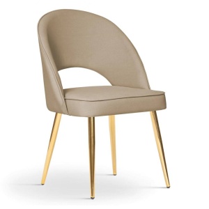 SCAUN DINING PONTE, BEJ/AURIU, STIL MODERN