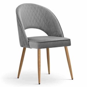 SCAUN DINING PONTE MATLASAT, GRI INCHIS/STEJAR, STIL MODERN