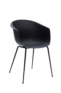SCAUN DINING RALF, NEGRU, DIN POLIPROPILENA SI METAL, STIL MODERN