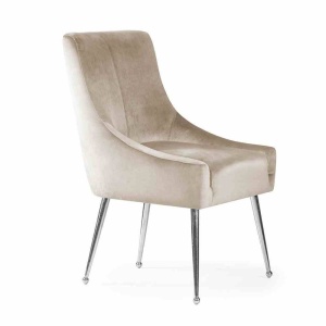 SCAUN DINING SIZAR, BEJ/CROM, STIL MODERN