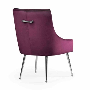 SCAUN DINING SIZAR, BORDO/CROM, STIL MODERN - Img 3