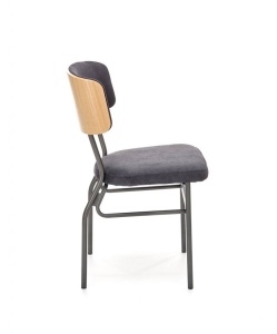 SCAUN DINING SMART-KR, STEJAR NATURAL/NEGRU, DIN MDF, CATIFEA SI PICIOARE DIN METAL , STIL MODERN - Img 7