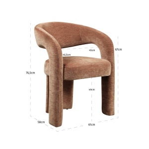 SCAUN DINING SOHO, REALIZAT DIN LEMN DE FAG SI TEXTIL, CULOARE CAPPUCCINO/MARO, DESIGN DEOSEBIT, RICHMOND INTERIORS - Img 6