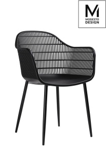 SCAUN DINING/TERASA BASKET ARM, NEGRU, DIN POLIPROPILENA SI METAL, STIL MODERN B2 - Img 4