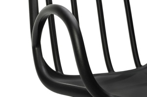 SCAUN DINING/TERASA CASTERIA, NEGRU, DIN POLIPROPILENA SI METAL, STIL MODERN - Img 5