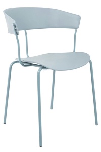 SCAUN DINING/TERASA JETT, GRI, DIN POLIPROPILENA SI METAL, STIL MODERN