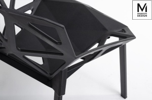 SCAUN DINING/TERASA SPLIT MAT, NEGRU, DIN METAL SI POLIPROPILENA, STIL MODERN B2 - Img 4
