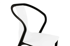 SCAUN DINING/TERASA VINCENT, ALB/NEGRU, DIN POLIPROPILENA, STIL MODERN B2 - Img 2