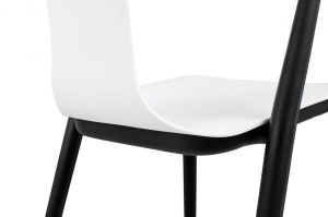 SCAUN DINING/TERASA VINCENT, ALB/NEGRU, DIN POLIPROPILENA, STIL MODERN B2 - Img 4
