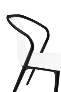 SCAUN DINING/TERASA VINCENT, ALB/NEGRU, DIN POLIPROPILENA, STIL MODERN B2 - Img 6