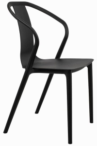 SCAUN DINING/TERASA VINCENT, NEGRU, DIN POLIPROPILENA, STIL MODERN - Img 1