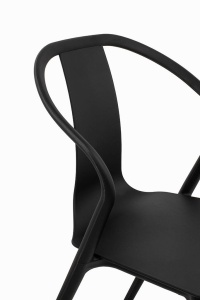 SCAUN DINING/TERASA VINCENT, NEGRU, DIN POLIPROPILENA, STIL MODERN - Img 6
