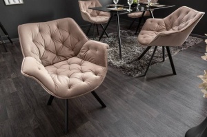 SCAUN DINING, THE DUTCH, COMFORT BEJ/GRI, COD 39177, STIL RETRO VINTAGE - Img 8