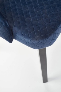 SCAUN DINING TOLEDO 3, ALBASTRU MONOLITH 77/NEGRU, CU TAPITERIE DIN CATIFEA SI PICIOARE DIN LEMN MASIV, STIL CLASIC - Img 6