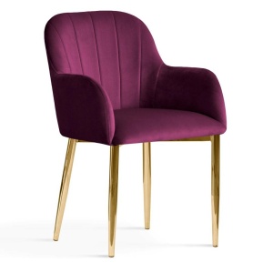 SCAUN DINING TULIP, BORDO/AURIU, STIL MODERN, ATR