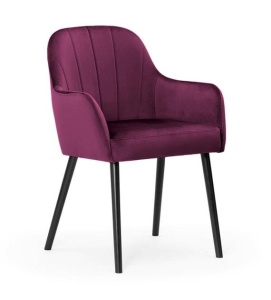 SCAUN DINING TULIP PLUS, BORDO/NEGRU, STIL MODERN