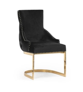 SCAUN DINING TULUZA, NEGRU/AURIU, STIL MODERN