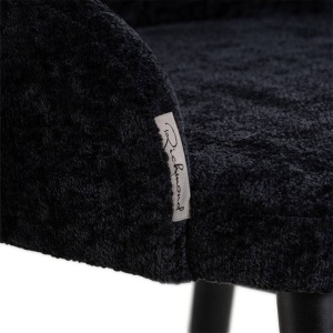 SCAUN DINING TWIGGY, NEGRU/NEGRU, TAPITERIE DIN TESATURA CHENILLE SI PICIOARE DE LEMN, STIL MODERN B2 - Img 6
