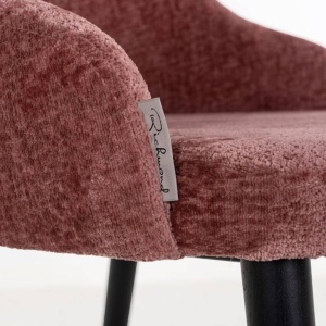 SCAUN DINING TWIGGY, ROZ/NEGRU, TAPITERIE DIN TESATURA CHENILLE SI PICIOARE DE LEMN, STIL MODERN B2 - Img 7