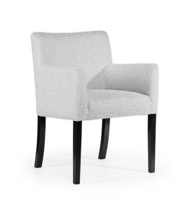 SCAUN DINING VIRGINIA, GRI/NEGRU, TAPITERIE DIN STOFA FINA SI PICIOARE DIN LEMN, STIL CLASIC