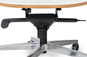 SCAUN DIRECTORIAL LOUNGE GUBERNATOR, ALB/NUC, PIELE NATURALA SI LEMN DE NUC, STIL MODERN - Img 5