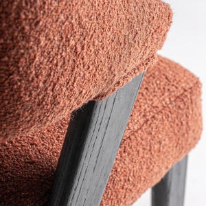 SCAUN ELEGANT VENEY, DIN LEMN DE STEJAR SI TEXTIL TERACOTA, DESIGN CONTEMPORAN, VICAL HOME - Img 7