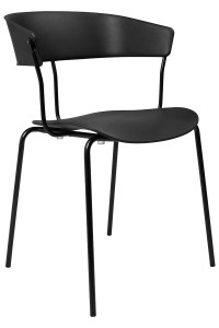 SCAUN EXTERIOR/INTERIOR JETT, CONFECTIONAT DIN OTEL SI POLIPROPILENA, NEGRU, STIL MODERN