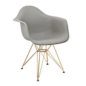 SCAUN GRI DIN POLIPROPILENA DAR GOLD STIL MODERN B2