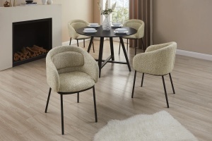 SCAUN LIVING, FLORENZ, MATERIAL TEXTIL BEJ/MARO SI METAL, ARTIM GROUP SELECTION