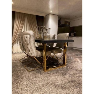 SCAUN LIVING SCARLET, BEJ/NEGRU, STIL MODERN - Img 2
