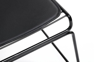 SCAUN NEGRU DIN METAL SI PIELE ECO, NET SOFT STIL MODERN B2 - Img 5